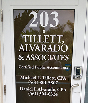 Tillett, Alvarado and Associates Door Signage